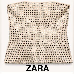 Zara Rhinestone Strapless Top